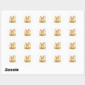 Rond Easter Bunny with Eggs Sticker (Feuille)