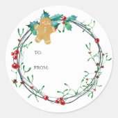 Rond Échange de cookies Sticker de Noël (Devant)