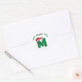 Rond Éclairage de Noël personnalisé Sticker initial (Enveloppe)