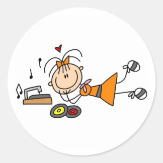 Rond Écouter Le Sticker Du Joueur D'Enregistrements