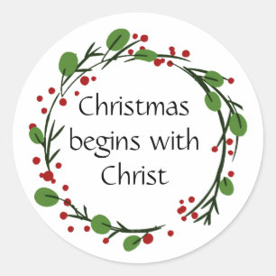 Rond Écriture chrétienne de Noël Sticker Écriture