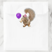 Rond Écureuil avec Sticker à ballon violet (Sac)