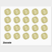 Rond Effet d'or Joyeux 65e Sticker d'anniversaire (Feuille)