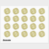 Rond Effet d'or Joyeux 95e Sticker d'anniversaire (Feuille)