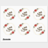 Rond Eid Mubarak Gold Frame Floral Sticker (Feuille)