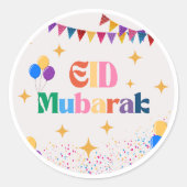 Rond Eid Mubarak Party Favor Sticker (Devant)