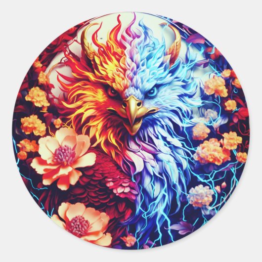 Rond Electric Neon Eagle Sticker (Devant)