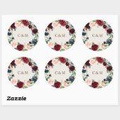 Rond Élégance Automne Sticker Monogramme (Feuille)