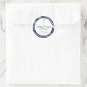 Rond Élégant Baptême Bleu Communion Favoriser Sticker (Sac)