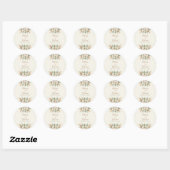 Rond Elegant Beige Pampas Grass Wedding Sticker (Feuille)