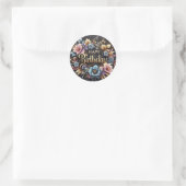 Rond Elegant birthday sticker  (Sac)