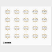 Rond Elegant Black Gold Thank You Sticker (Feuille)