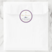 Rond Élégant Communion violette Favoriser Sticker (Sac)