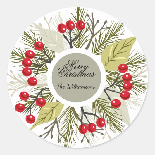 Rond Elegant Editable Christmas Circle Sticker (Devant)