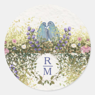 Rond Elegant Floral Envelope Seal Sticker 1.5 Inch 