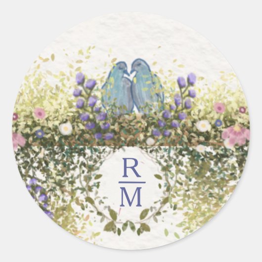 Rond Elegant Floral Envelope Seal Sticker 1.5 Inch  (Devant)