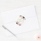 Rond Elegant Floral Personalized Wedding Sticker (Enveloppe)