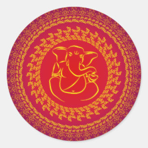 Rond Élégant Ganesh Classy/ Sticker de Dieu indien