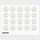 Rond Elegant Gold Inspirational Quote Sticker (Feuille)
