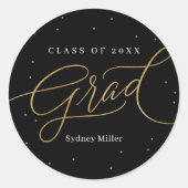 Rond Elegant Graduation Sticker (Devant)