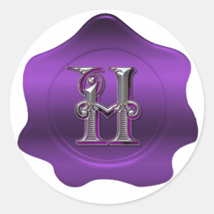 Rond Élégant H Monogram Purple Wax Sticker Look