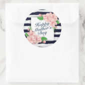 Rond Élégant Happy Mère's Day Floral Frame Sticker (Sac)