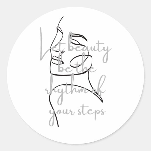 Rond Elegant Inspirational Quote Sticker (Devant)