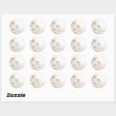 Rond Elegant Ivory White Flowers Sticker (Feuille)