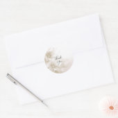 Rond Elegant Ivory White Flowers Sticker (Enveloppe)