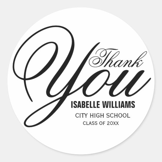 Rond Élégant Merci de graduation Modèle Sticker (Devant)