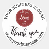 Rond  Élégant Merci de logos Classic Round Sticker (Devant)