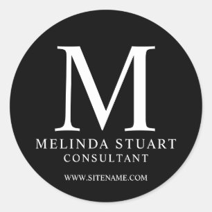 Rond Élégant Monogramme Business Classic Round Sticker