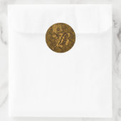 Rond Élégant monogramme initial B Gold Peony Sticker (Sac)