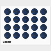 Rond Elegant Navy Blue Envelope Seal Sticker (Feuille)