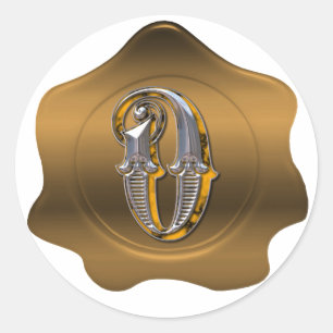 Rond Élégant O Monogramme Bronze Sticker à la cire de s