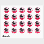 Rond Élégant Retro Baby Carriage - Sticker Baby shower (Feuille)
