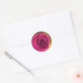 Rond Élégant rose et or avec Sticker Rose (Enveloppe)