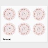 Rond Élégant Rose Gold Parties scintillant Sticker init (Feuille)
