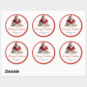 Rond Elegant Santa Claus Gift Label Sticker Template (Feuille)