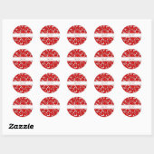 Rond Élégant Sticker Classic Round Hearts (Feuille)