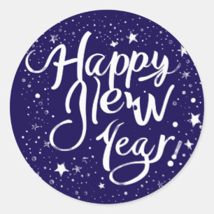 Rond Élégant Sticker de célébration "Bonne année"