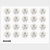 Rond Élégant Sticker de Fête Snowflake (Feuille)