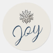 Rond Élégant Sticker de Fête Snowflake (Devant)
