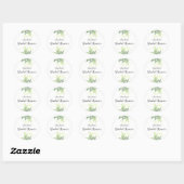 Rond Élégant Sticker de Réception de Mariage à l'Aquare (Feuille)