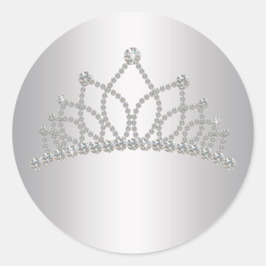 Rond Élégant Sticker Diamond Tiara Princess (Devant)