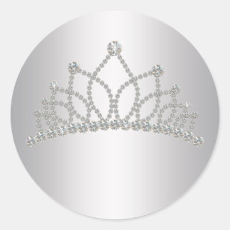 Rond Élégant Sticker Diamond Tiara Princess