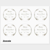 Rond Élégant Sticker en Merci de Mariage Floral Rustiqu (Feuille)