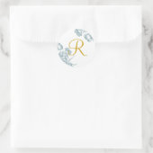 Rond Élégant Sticker Floral Monogram (Sac)