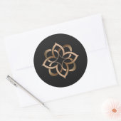 Rond Élégant Sticker Mandala Or (Enveloppe)