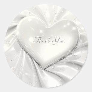 Rond Élégant Sticker Mariage à crème blanche